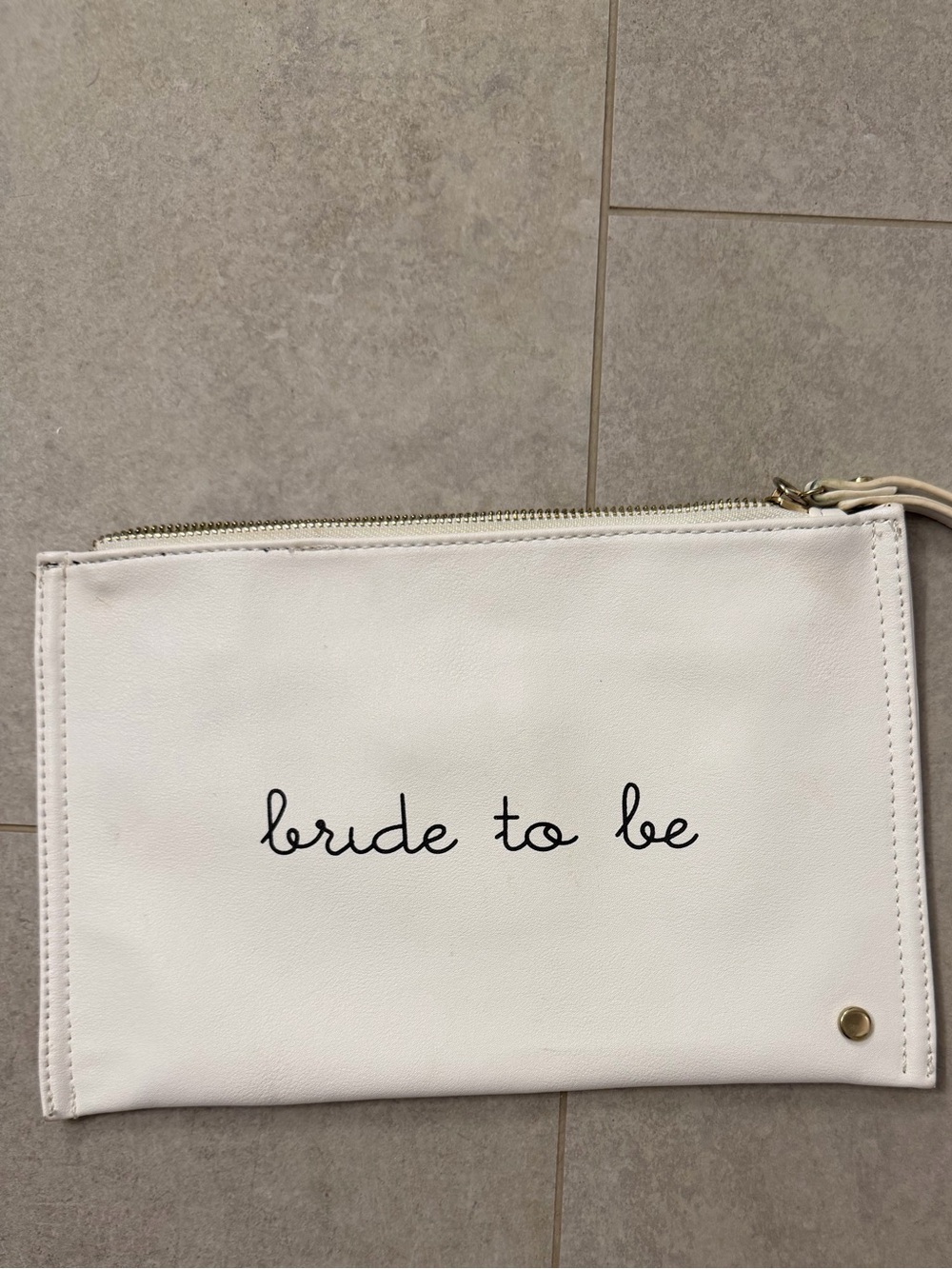 Bride to Be White Wristlet Clutch